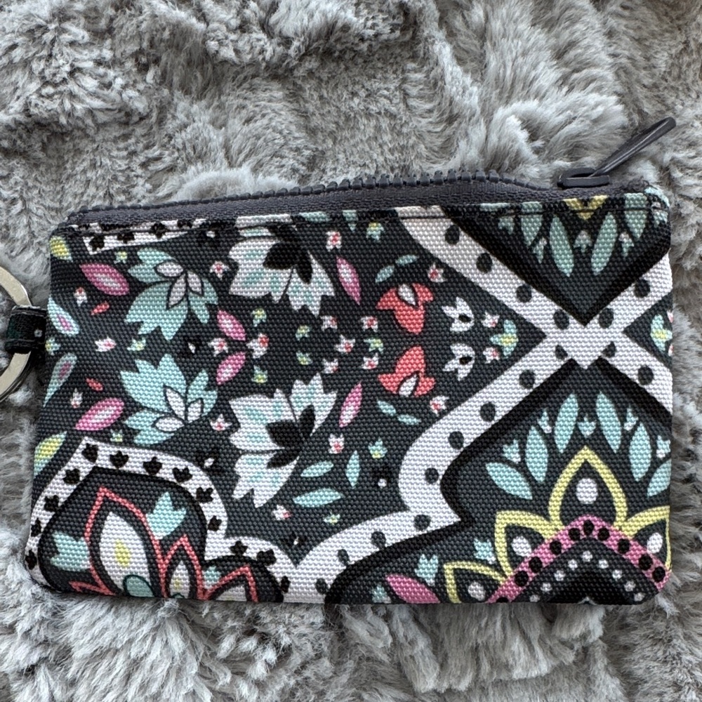 Vera Bradley Black and Pink Paisley Backpack and Coin Purse - Picture 5 of 7
